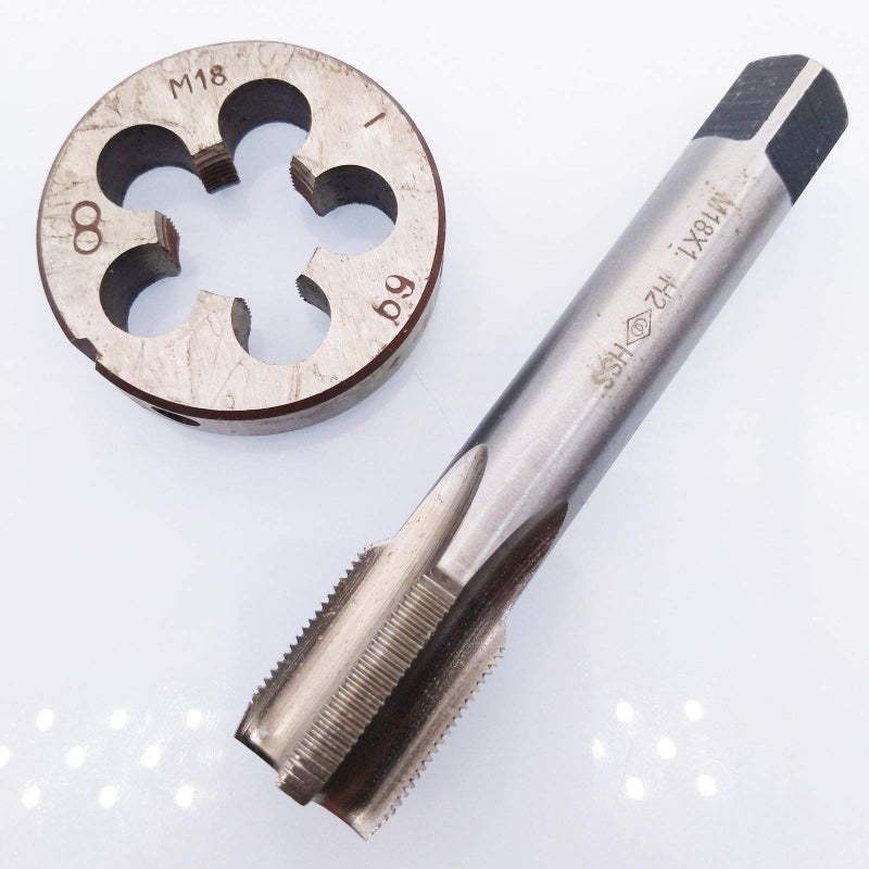 Yodaoke HSS M18 x 1mm Tap and M18 x 1.0mm Die Metric Thread Right Hand - Image 2